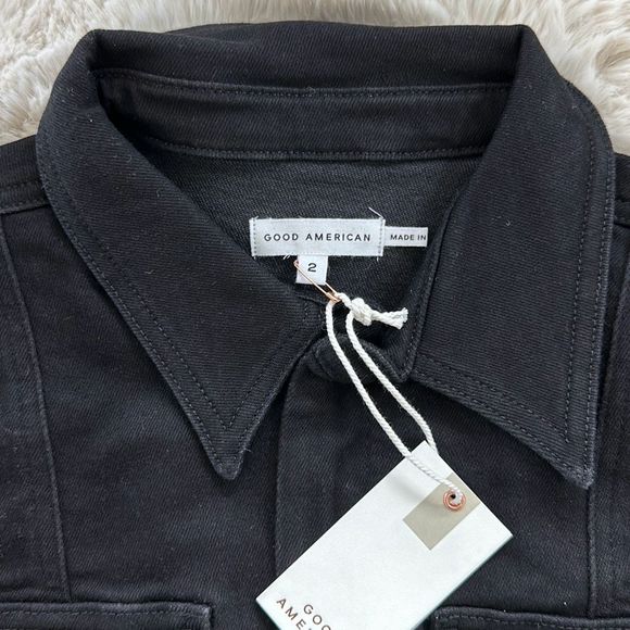 Good American Fit For Success Denim Straight Leg Jumpsuit Black Size 2/ M - Picture 7 of 8